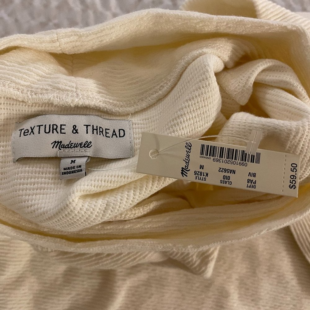 Madewell Texture & Thread Long-Sleeve Mockneck Top in Cream M NWT $59.50 K1826 - Picture 6 of 8